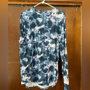 Hollister Tie-Dye Long Sleeve Tee - Blue and Pink
